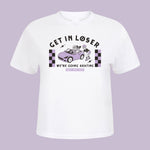 Get in Loser Boxy Tee - WHITE - Double Threat Skates