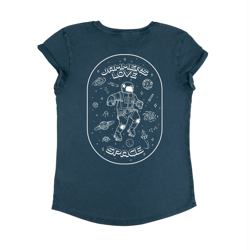 Pre-Order: Jammers Love Space Rolled Sleeve T-Shirt - Double Threat Skates