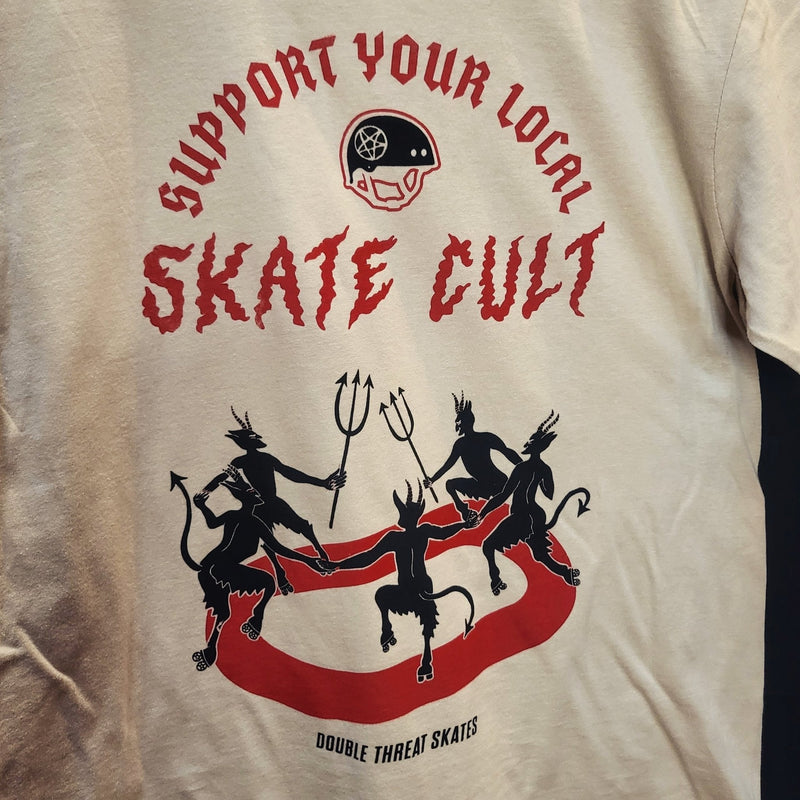 Skate Cult Regular All-Gender T-Shirt - SAND - Double Threat Skates