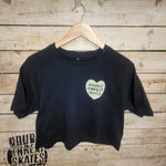 Queen of Skates Cropped Washed Black T-Shirt