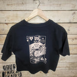 Queen of Skates Cropped Washed Black T-Shirt