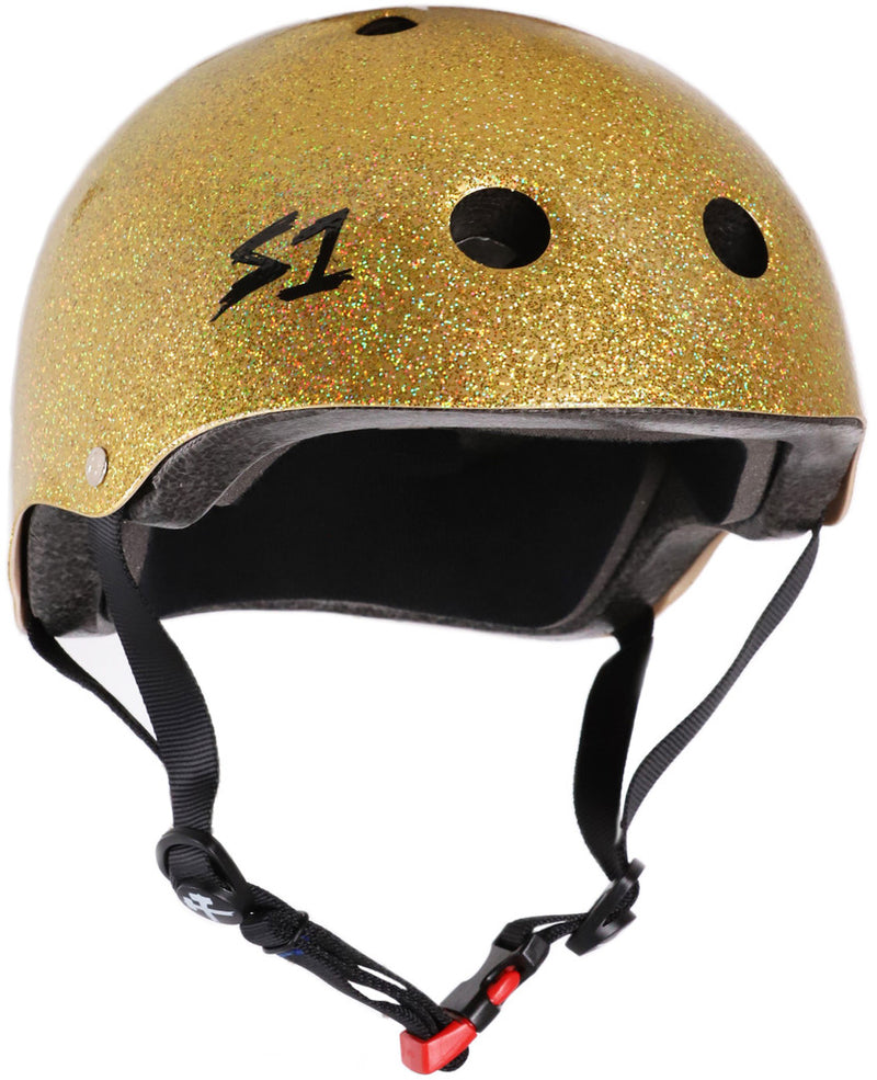 S1 Life Skate Helmet Gold Glitter