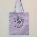 HELL YES I SKATE Tote Bags