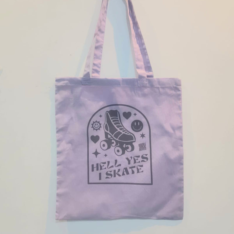 HELL YES I SKATE Tote Bags
