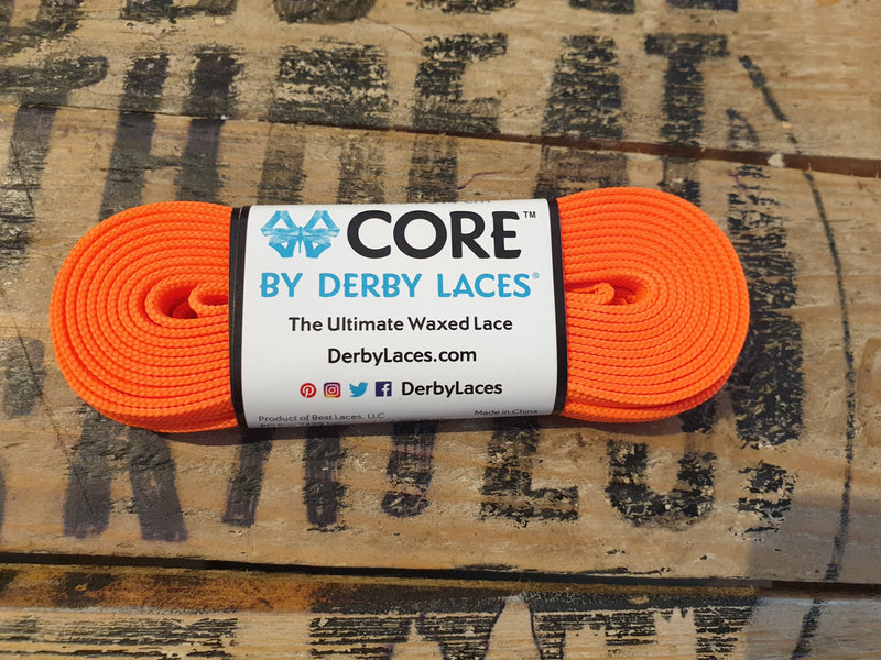 Neon Orange Derby Laces Skate Laces 