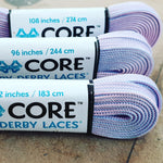 Lavender and Blue Stripe Derby Laces