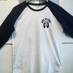 'Gaz is Cool' rollerskate merch baseball tee with black print front
