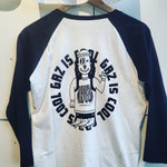 'Gaz is Cool' rollerskate merch baseball tee with black print