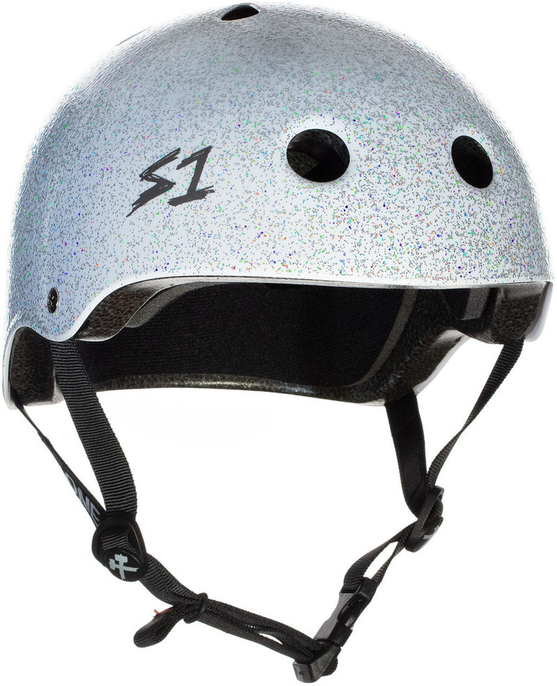 S1 Life Skate Helmet White Glitter