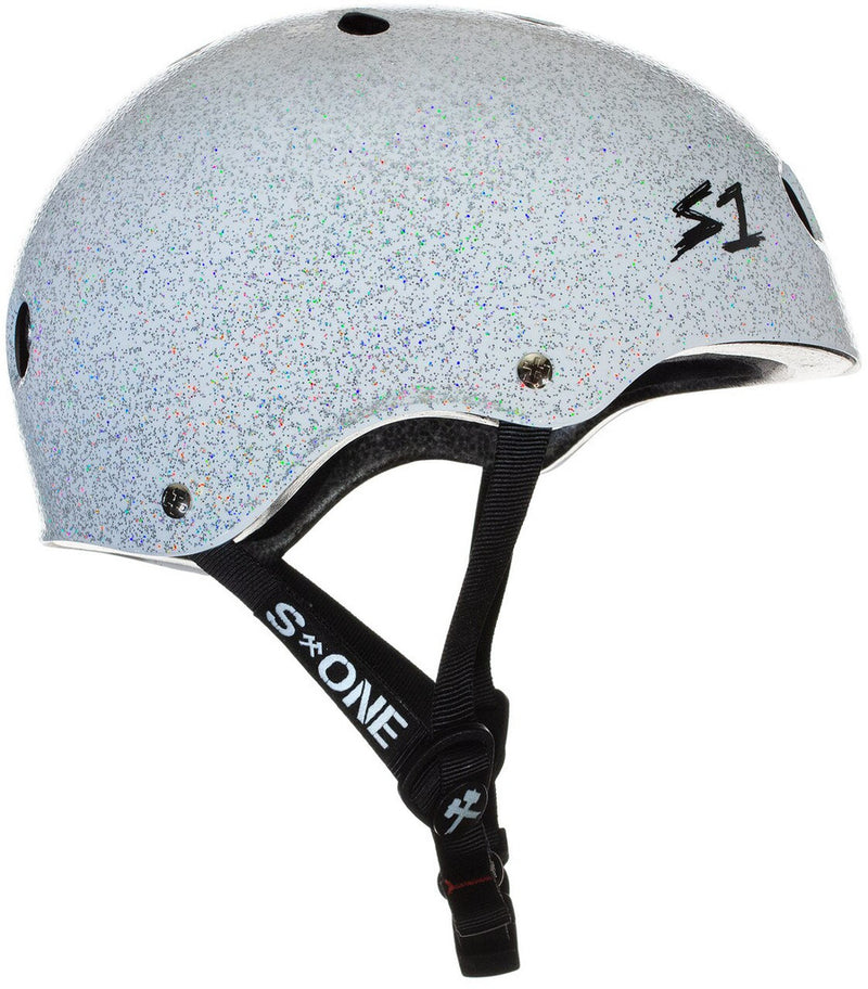 S1 Life Skate Helmet White Glitter