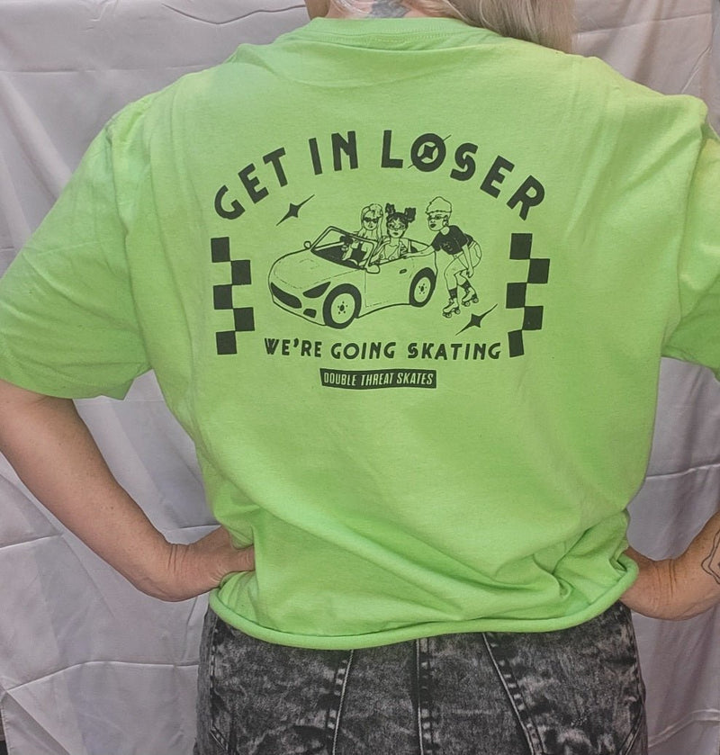 Get in Loser Boxy Tee - GREEN - Double Threat Skates