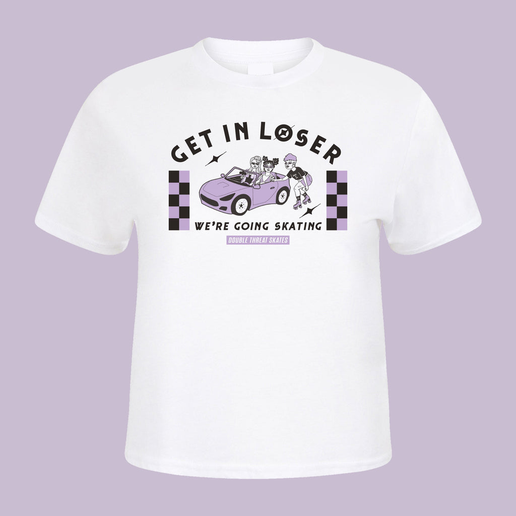Get in Loser Boxy Tee - WHITE - Double Threat Skates