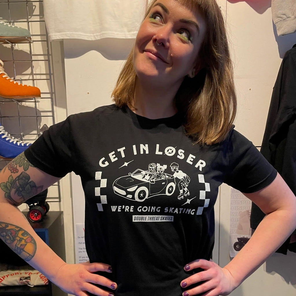 Get in Loser T-Shirt - BLACK - Double Threat Skates