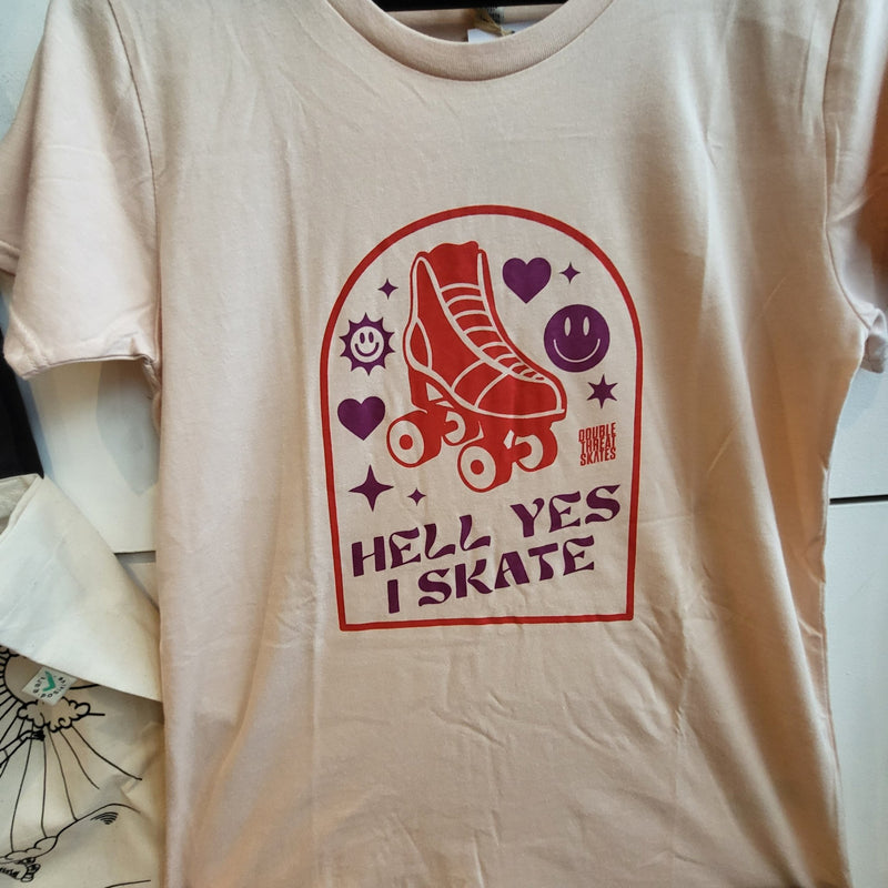 Hell Yes T-Shirt (Curved Fit) - Double Threat Skates
