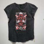 IN STOCK: EAT SHIT AND DIE Rolled Sleeve T-Shirt (Various Colours) - Double Threat Skates