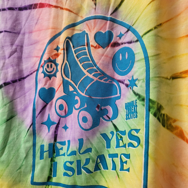 IN STOCK: Hell Yes Tie Dye Crop Top - Double Threat Skates