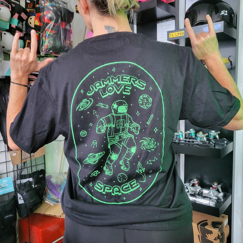 IN STOCK: Jammers Love Space Unisex T-Shirt / BLACK - Double Threat Skates