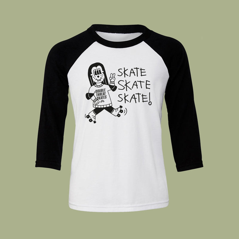 PRE-ORDER: Minz Monster Kids Long Sleeve Baseball Tee - Double Threat Skates