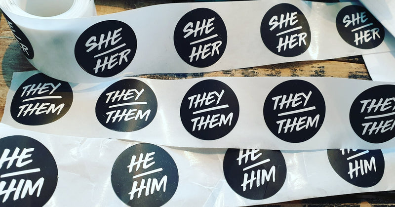 Pronoun Stickers - Double Threat Skates