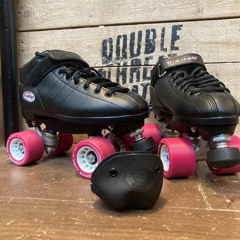 Riedell R3 DERBY Skates with Aura wheels and Toecaps - Double Threat Skates