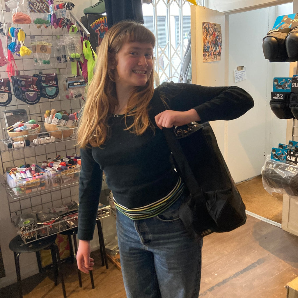 RIO ROLLER Black and Rose Skate Bag - Double Threat Skates