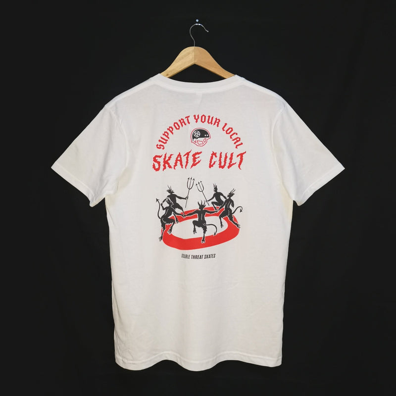 Skate Cult T-Shirt - WHITE - Double Threat Skates