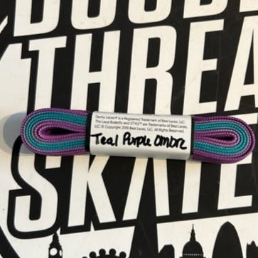 Teal Purple Ombre Derby Laces