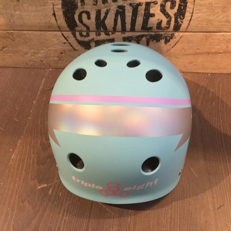 Triple 8 Certified Sweatsaver Helmet - Teal Hologram - Double Threat Skates