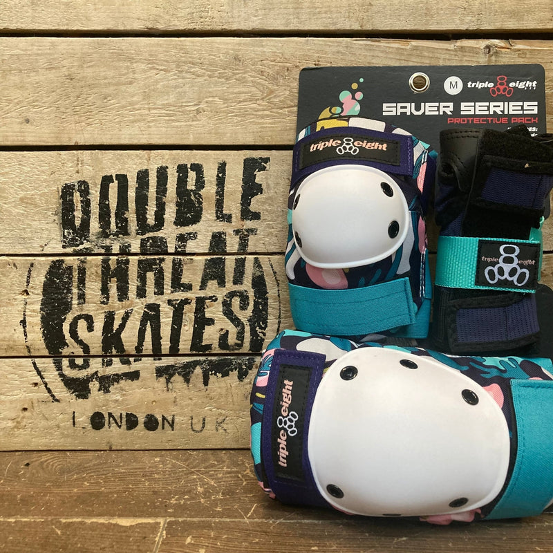 Triple 8 Saver Series Padset - FLORAL - Double Threat Skates