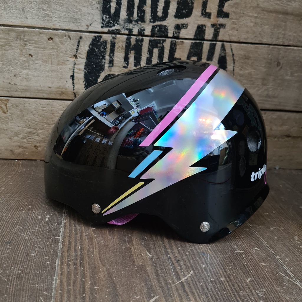 Triple Eight Certified Sweatsaver Helmet- Black Hologram - Double Threat Skates